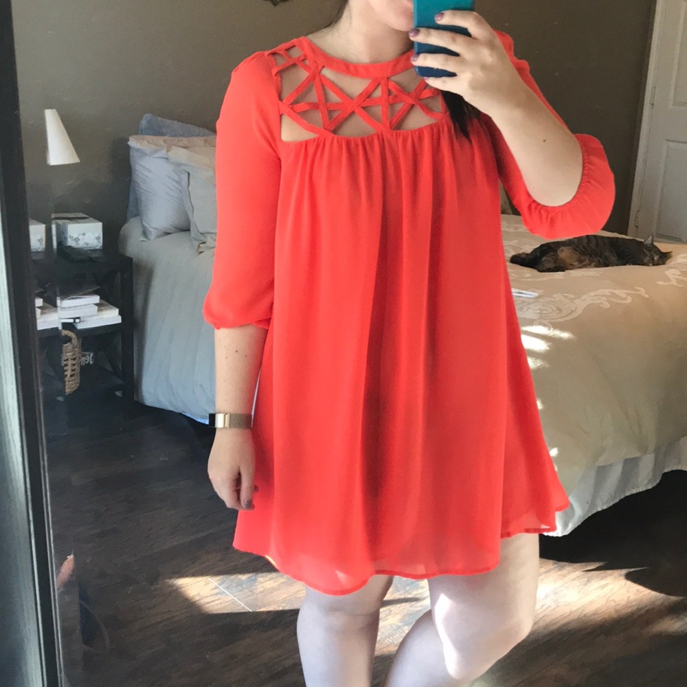Flow-y orange dress